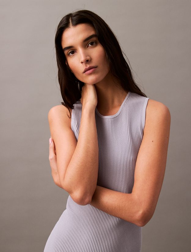 Sculpted Ribbed Knit Mini Dress