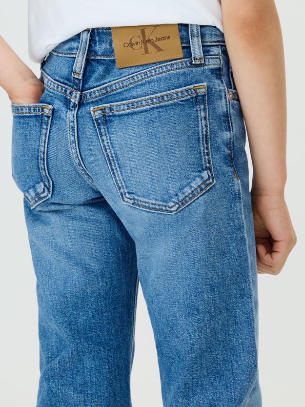 Mid Rise Straight Jeans
