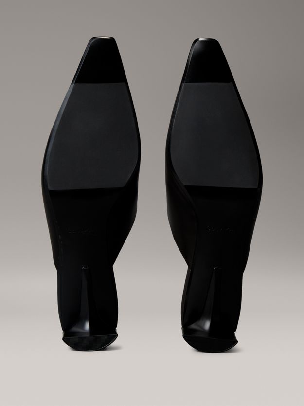 Leather Kitten Heel Mules