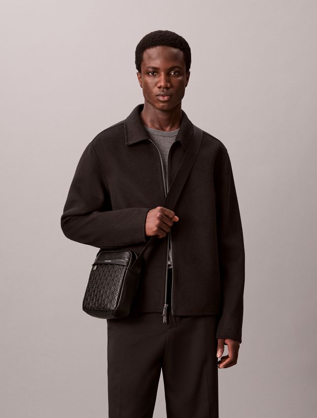 Embossed Allover Monogram Reporter Bag