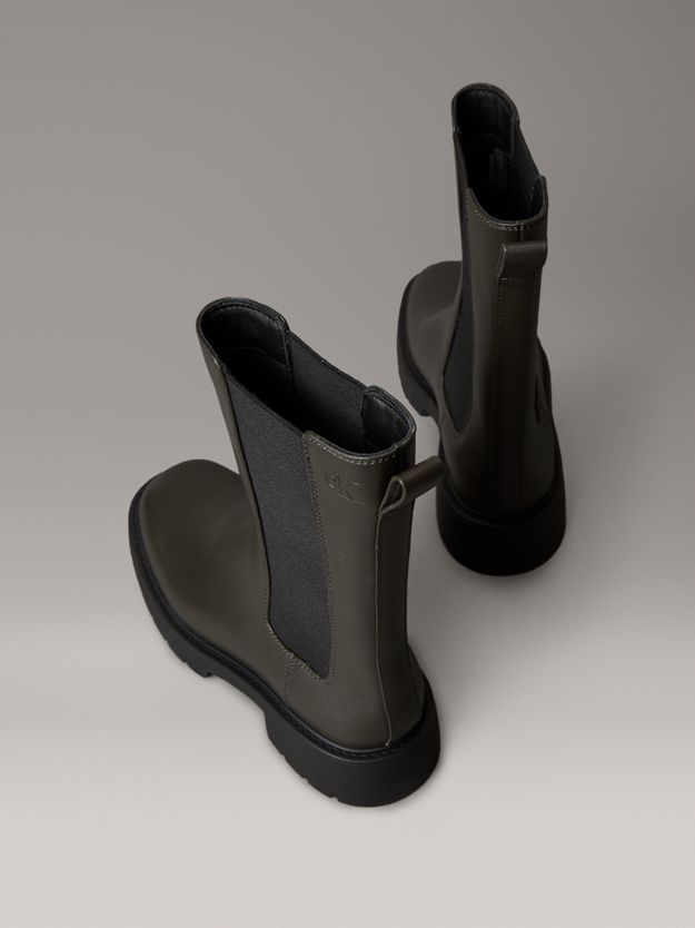 Leather Tall Chunky Chelsea Boots
