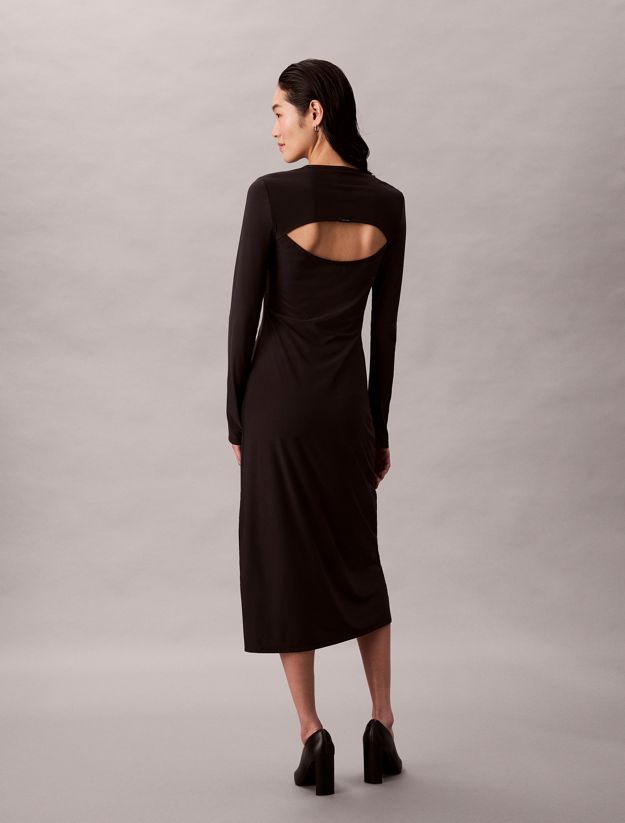 Crepe Jersey Cut Out Midi Dress