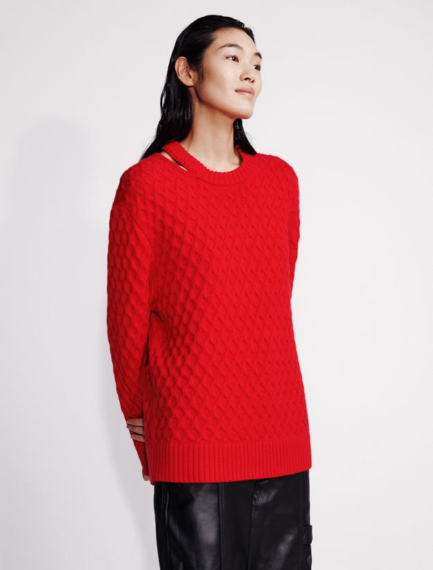 Merino Wool Cable Knit Relaxed Jumper