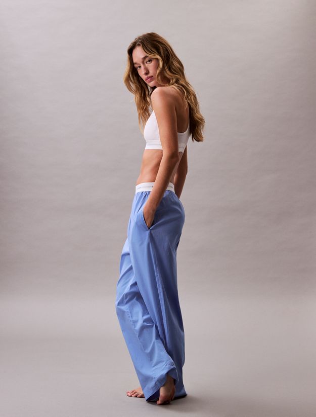 Cotton Poplin Logo Pyjama Pants