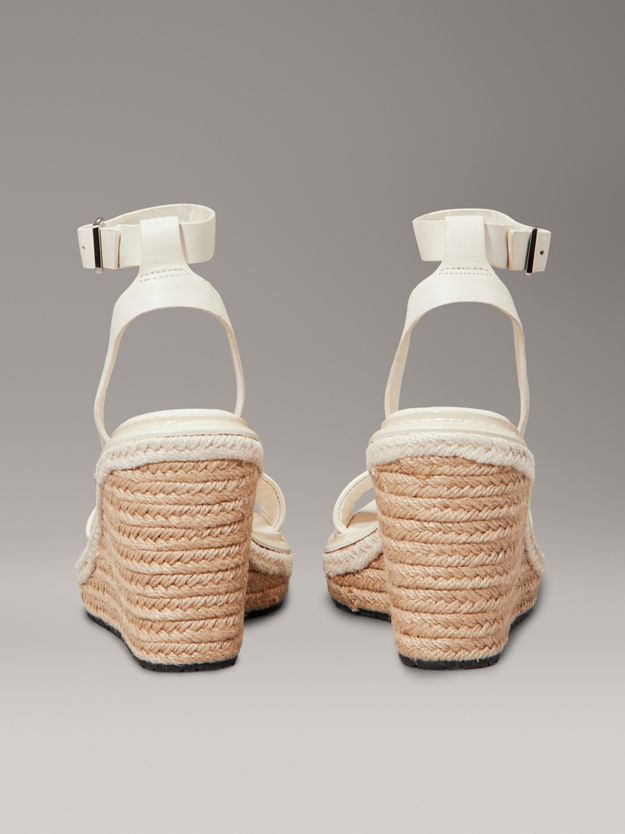 Leather Espadrille Wedge Sandals