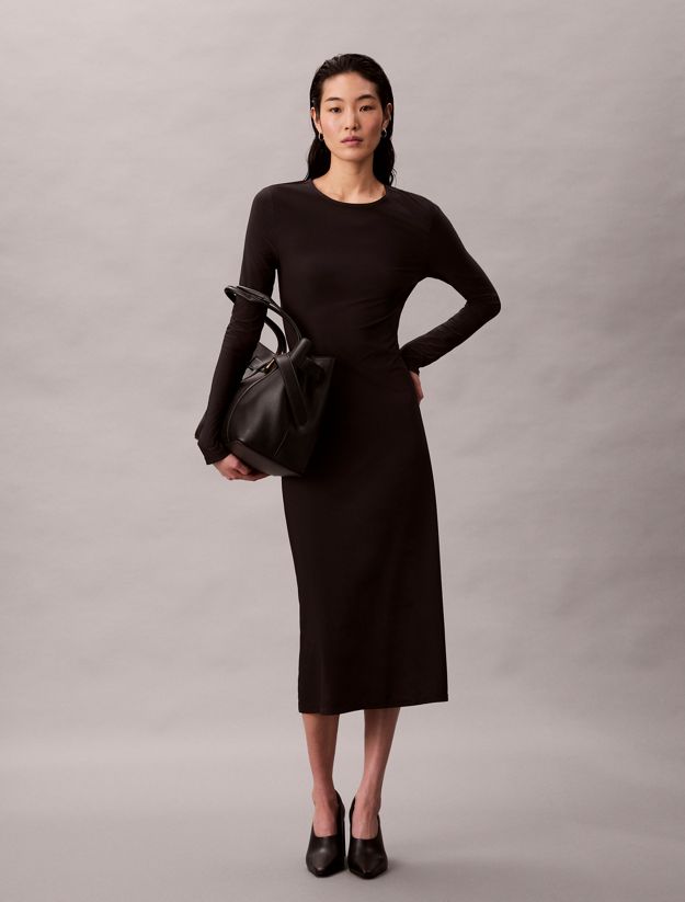 Crepe Jersey Cut Out Midi Dress