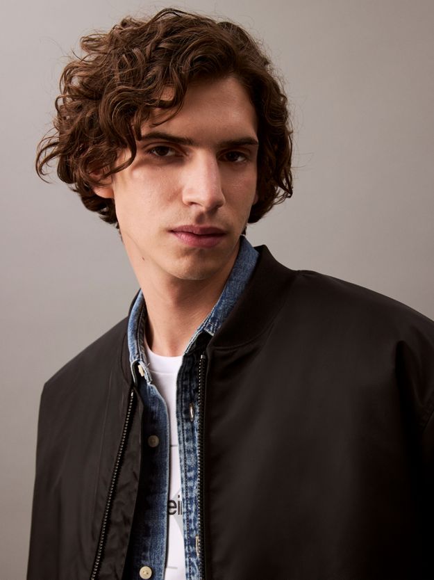 Padded Nylon Bomber Jacket