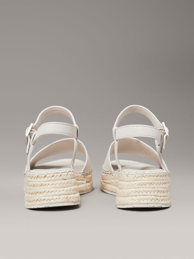 Leather Espadrille Platform Sandals