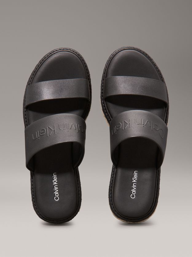 Leather Platform Espadrille Sandals