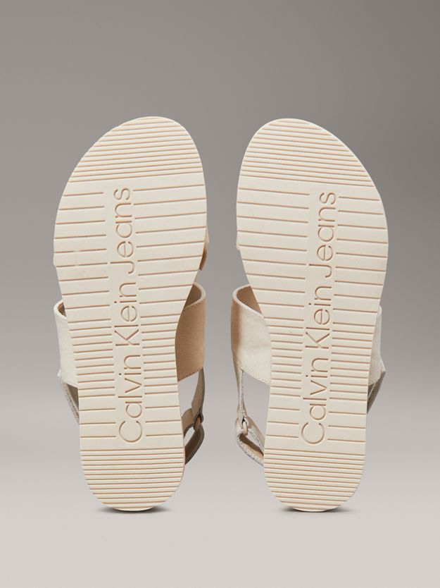 Canvas Platform Wedge Sandals