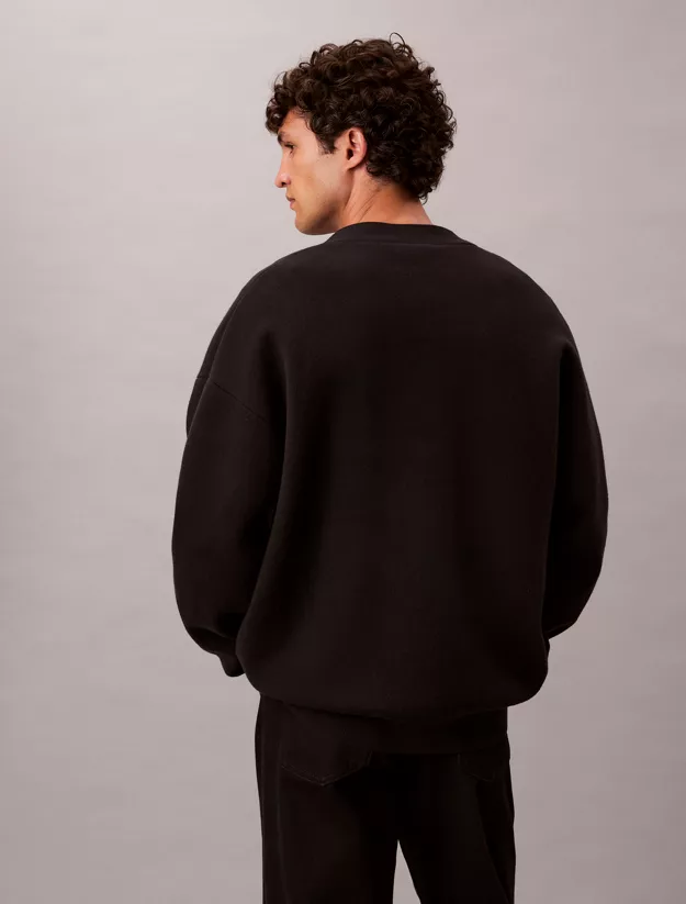 Cotton Blend Monogram Logo Relaxed Cardigan