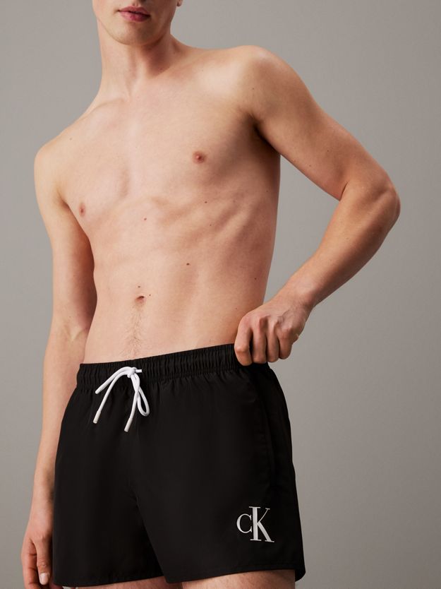 Short Drawstring Swim Shorts - CK Monogram