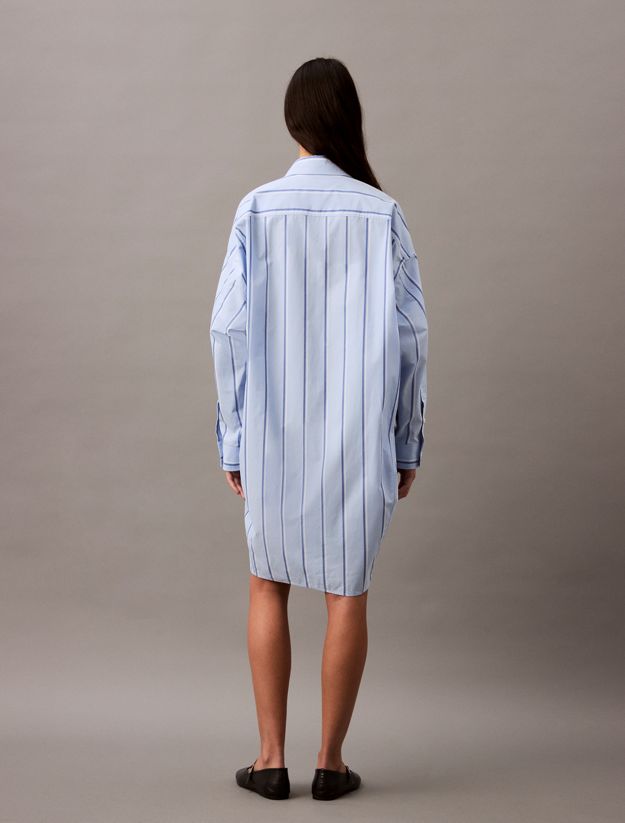 Relaxed Striped Cotton Shirt Dress