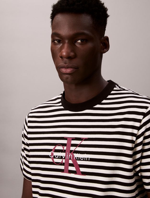 Monogram Logo Stripe Relaxed T-Shirt