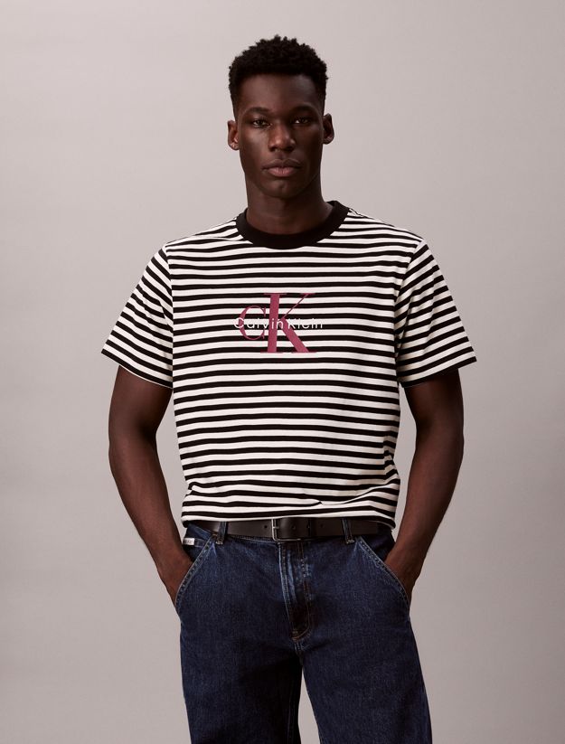 Monogram Logo Stripe Relaxed T-Shirt