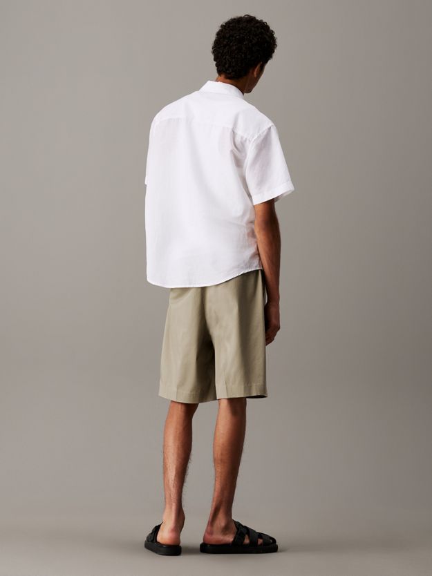 Pleated Twill Bermuda Shorts