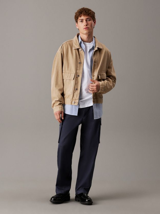 Cotton Stretch Straight Fit Cargo Trousers