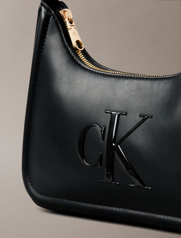 Embossed Monogram Logo Shoulder Bag