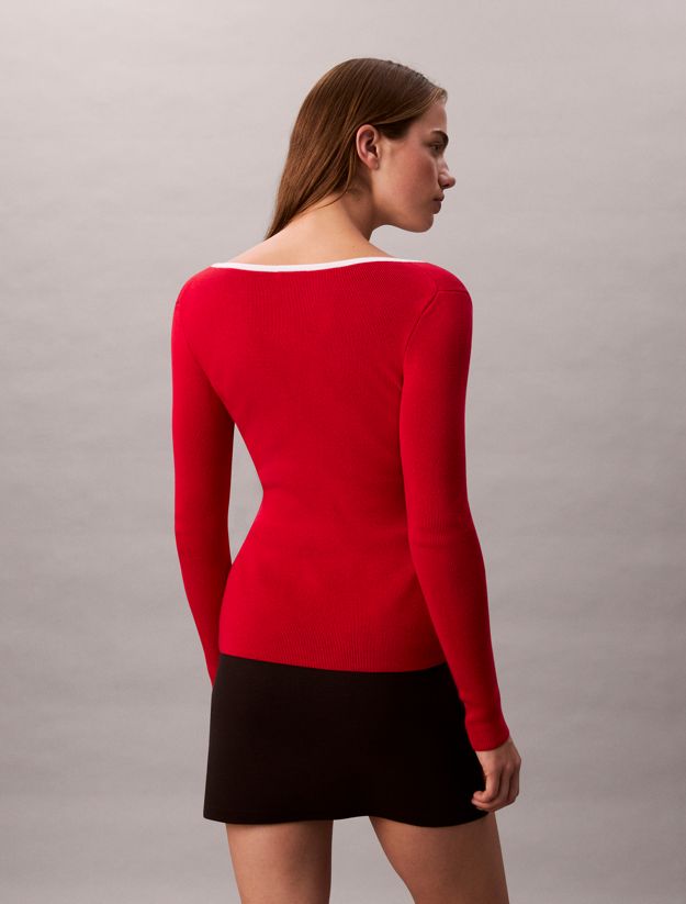 Cotton Blend Classic Scoopneck Sweater