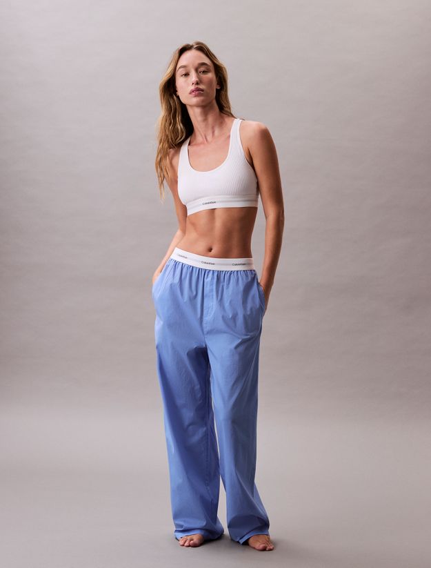 Cotton Poplin Logo Pyjama Pants