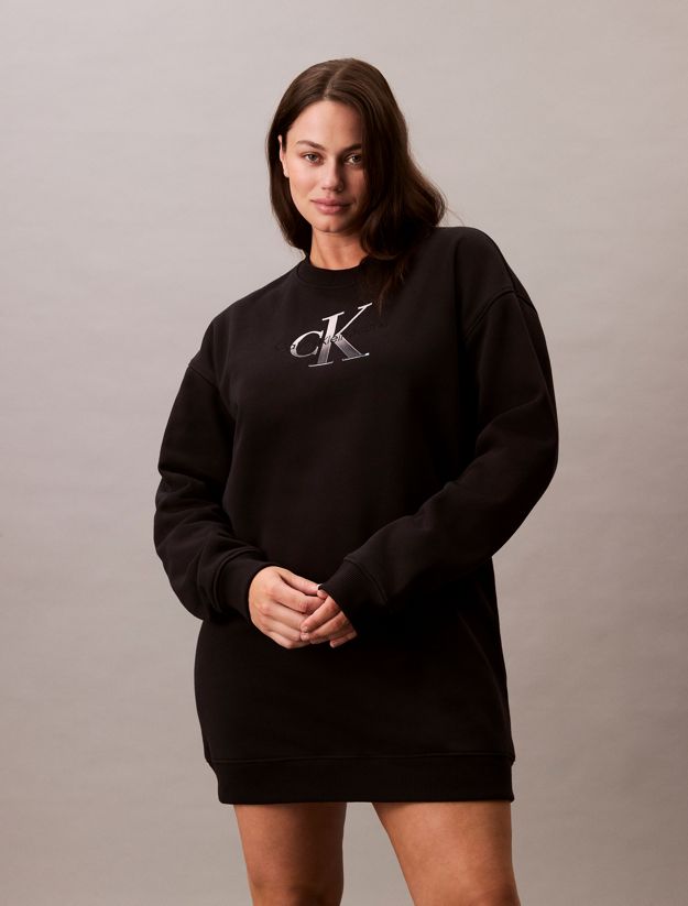Plus Size Monogram Sweatshirt Dress