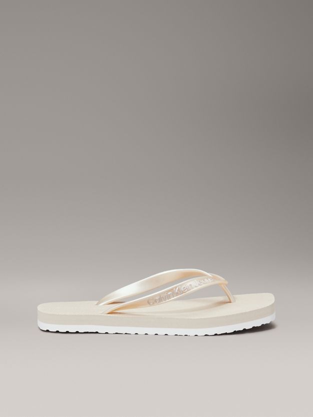 Metallic Square Toe Flip Flops