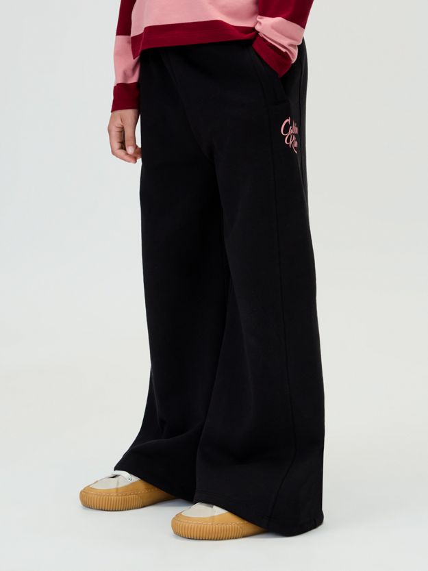 Wide Leg Pintuck Joggers