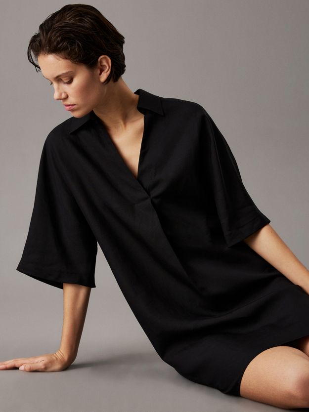 Linen Lyocell Shirt Dress
