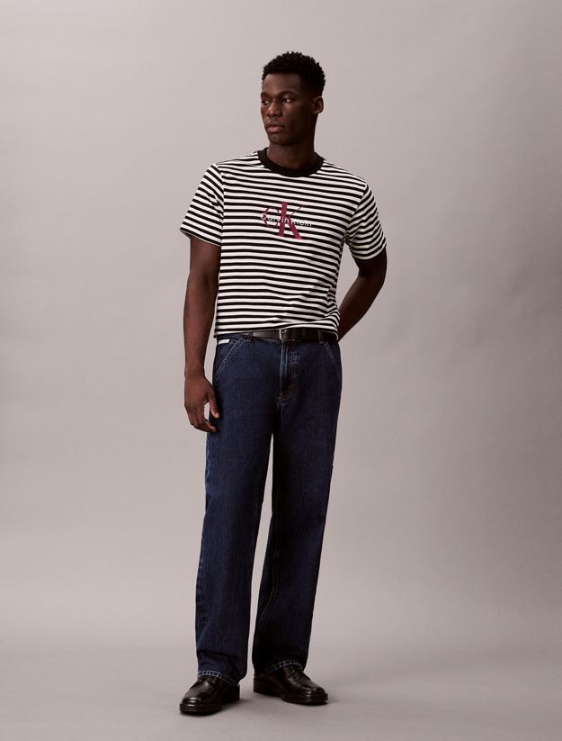 Monogram Logo Stripe Relaxed T-Shirt