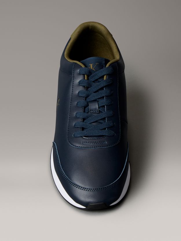 Leather Signature Logo Runner Trainers