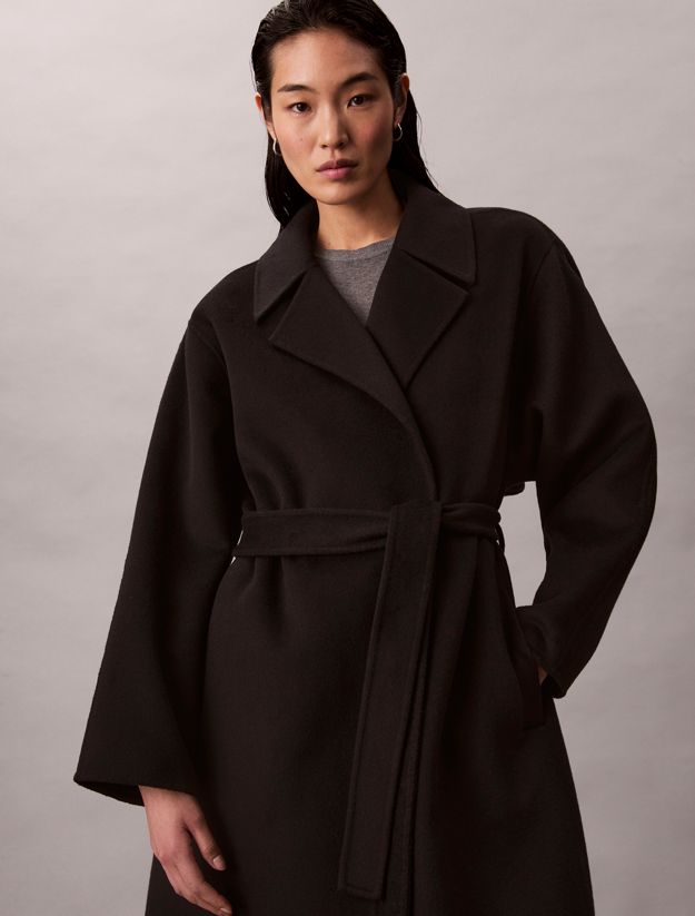 Belted Wool Trench Coat