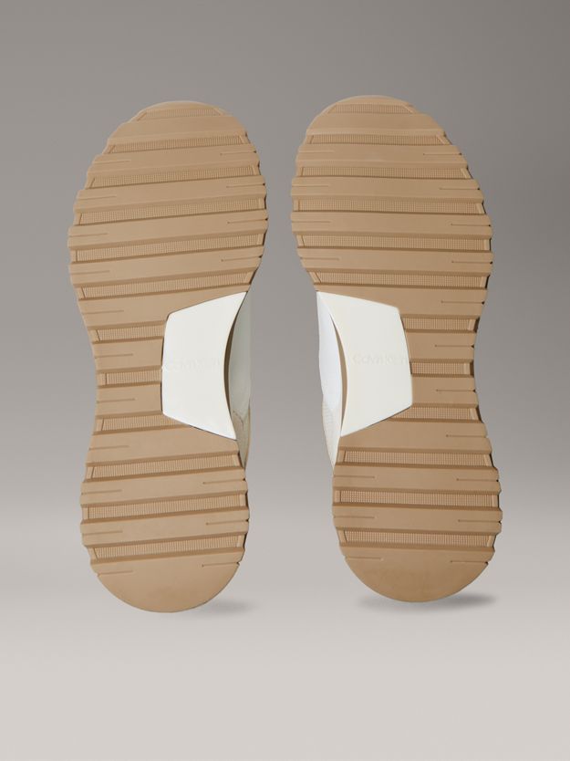 Leather and Mesh Mixed Material Trainers