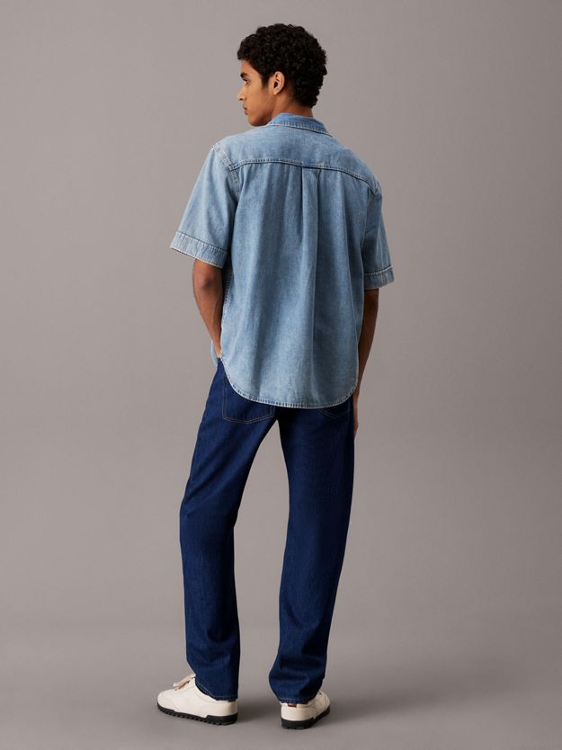 Relaxed Denim Short Sleeve Shirt