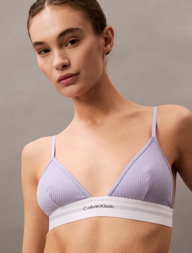 Unlined Triangle Bralette - Cotton Modal Stretch Rib