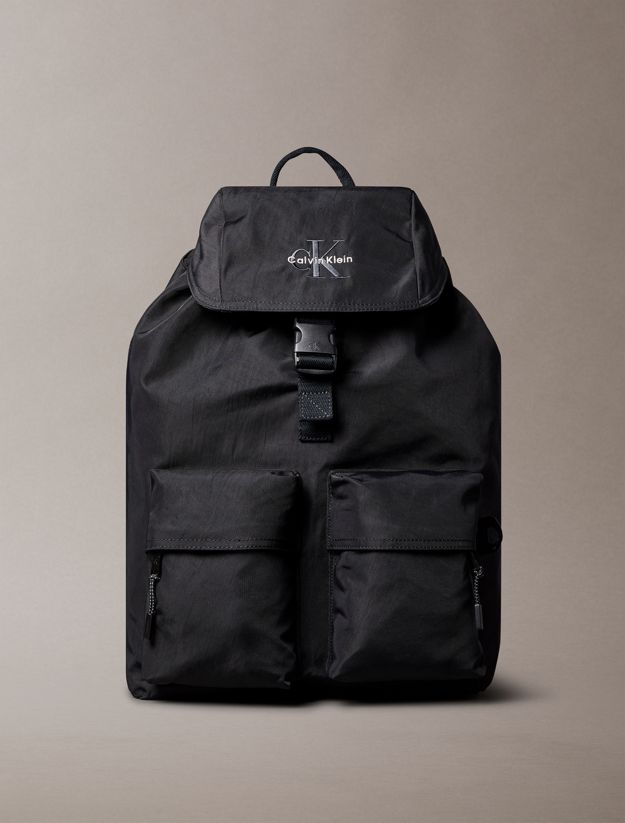 Nylon Monogram Logo Top Flap Backpack