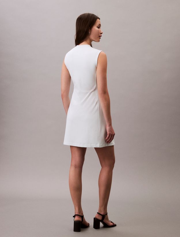 Viscose Blend Quarter Zip A-Line Dress