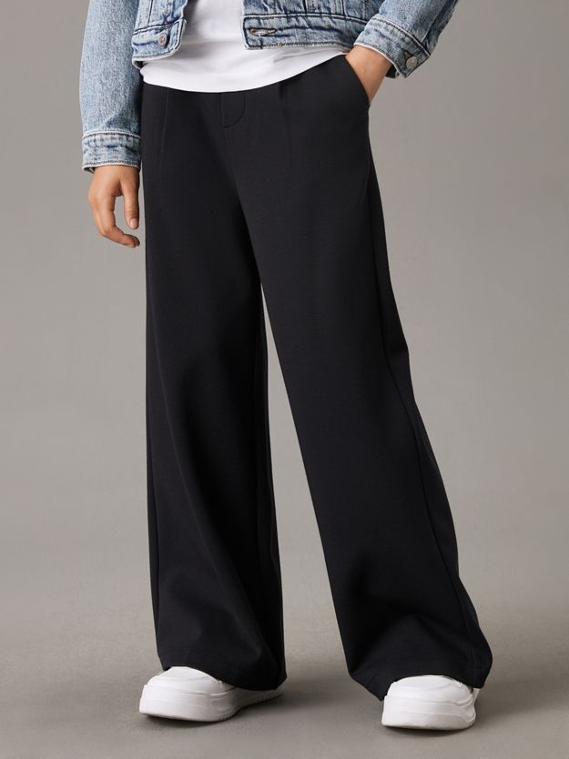 Wide Leg Milano Twill Trousers