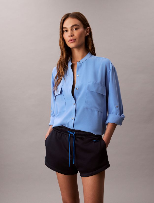 High Shine French Terry Mini Shorts