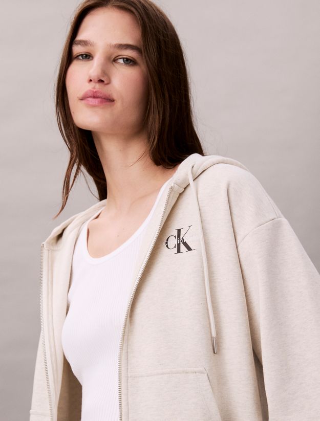 Monogram Zip Up Hoodie