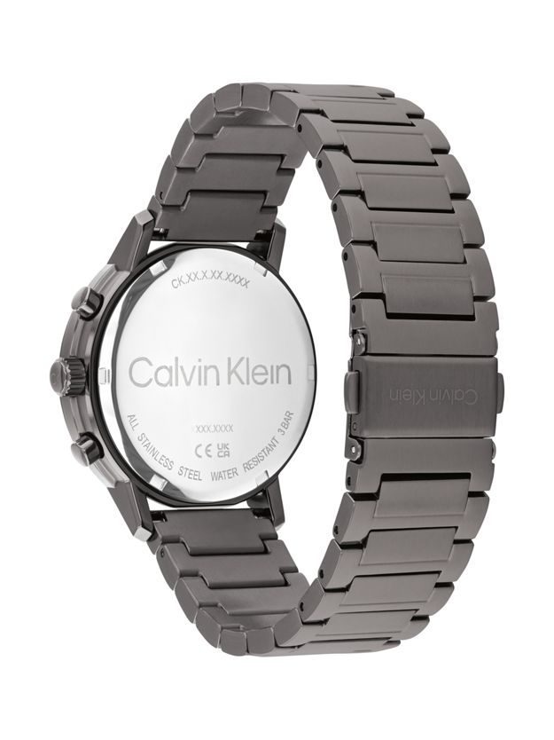 Grey Plated Steel Multifunction Watch