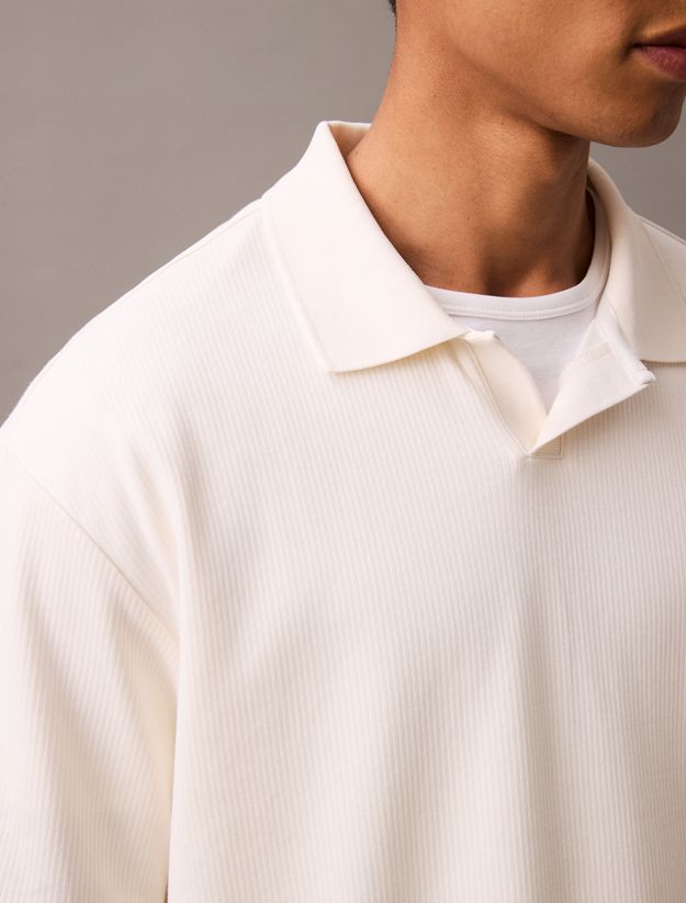 Relaxed Ribbed Cotton Polo Shirt