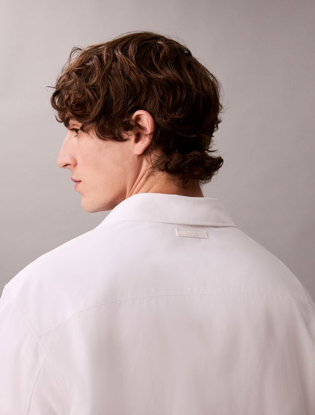 Relaxed Zip Up Poplin Overshirt