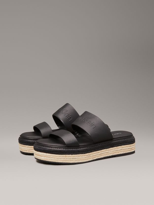 Leather Platform Espadrille Sandals