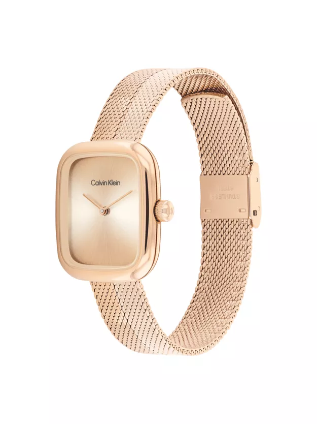 Sculpted Square Mesh Bracelet Watch