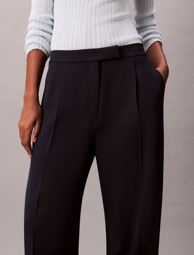 Straight Twill Tailored Trousers