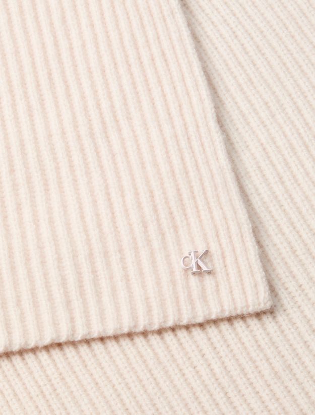 Wool Blend Signature Logo Scarf