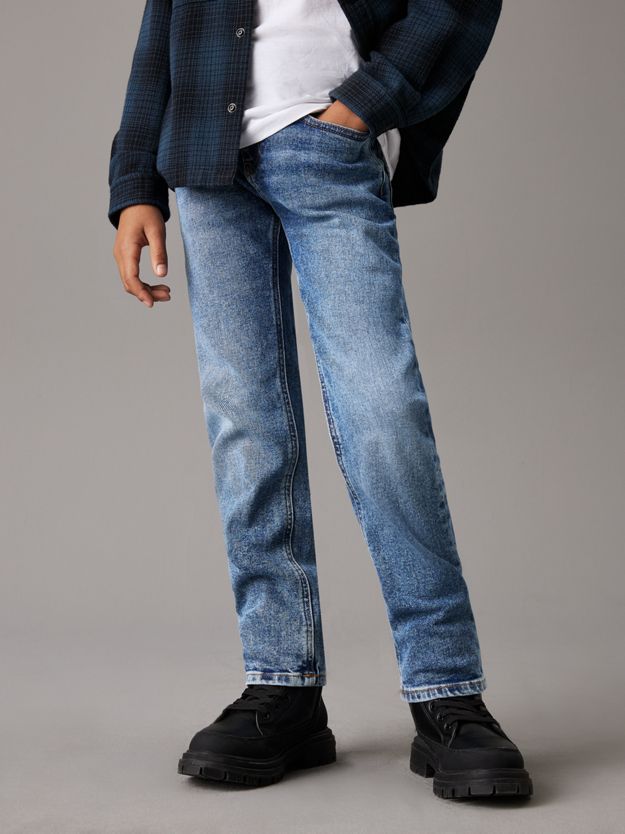 Mid Rise Straight Jeans