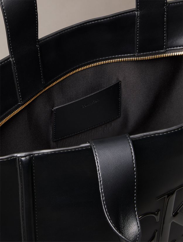 Embossed Monogram Logo Tote Bag