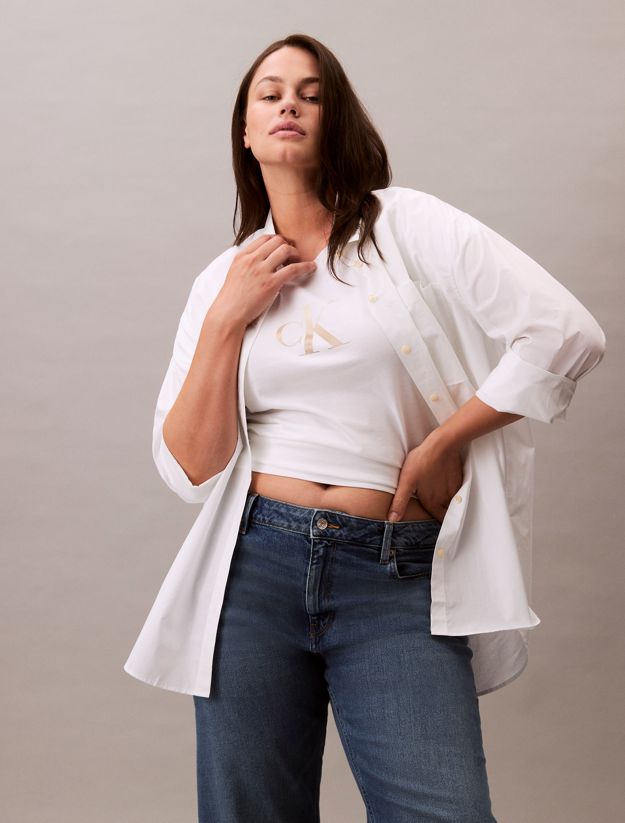 Plus Size Slim Monogram T-shirt