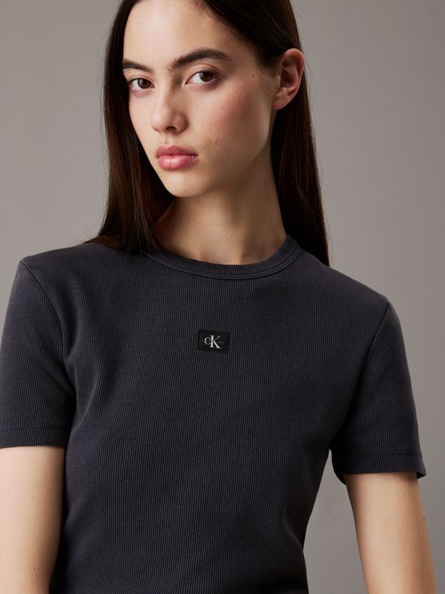 Slim Ribbed Cotton T-shirt